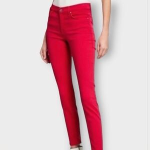7 For All Mankind Skinny Jeans Red Stretch Denim- Size 29